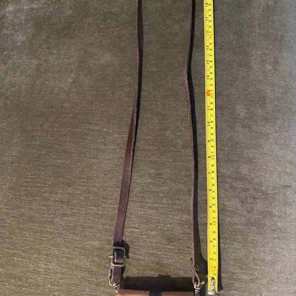 A.S.98 Tan and Brown Leather Crossbody Bag with Adjustable Strap - Picture 9 of 10